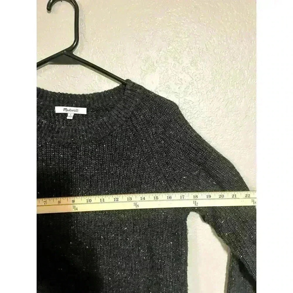 Madewell Wool Blend Curved Hem Donegal Sweater Dress Size S Charcoal Gray - Picture 8 of 9